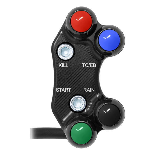 Lenkerschalter Superbike rechts JetPrime Kawasaki Ninja ZX-10RR (21-25) JP SPDB 054 – für MoTeC-Dashboard, versetztes Lochbild