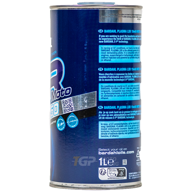 Bardahl 15W50 Plasma LXR - 1 Litro de Aceite Premium 