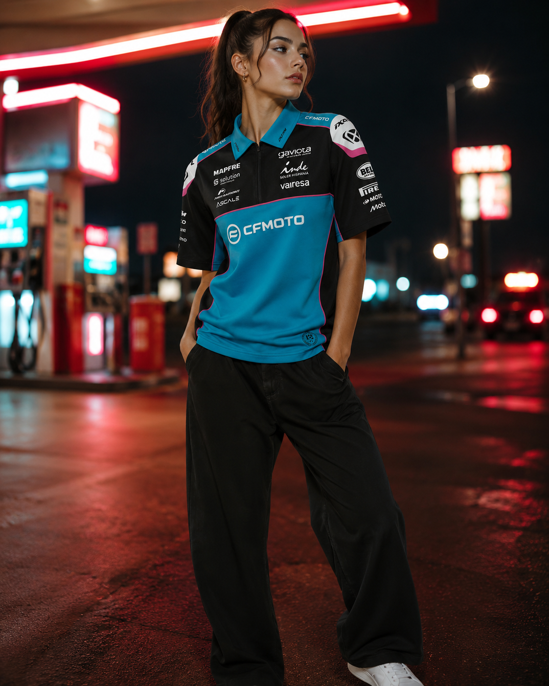 Poloshirt réplica 2026 de la CFMOTO Aspar Racing Ángel-Nieto-Team IXON 