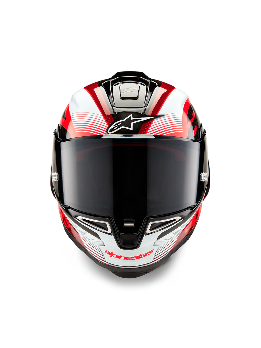 Casco Alpinestars Supertech R10 Team Carbon Carb Rojo Blanco Brillante 8200224-1352 