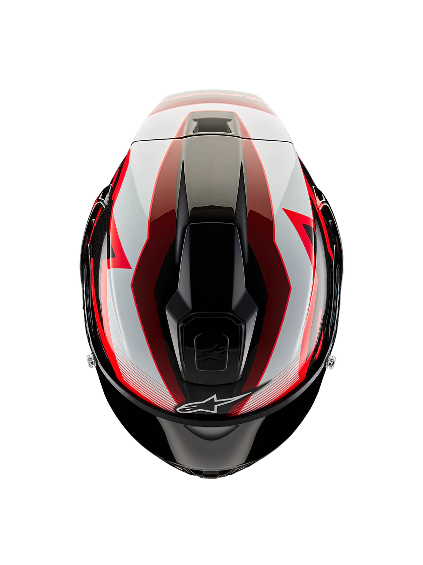 Casco Alpinestars Supertech R10 Team Carbon Carb Rojo Blanco Brillante 8200224-1352 