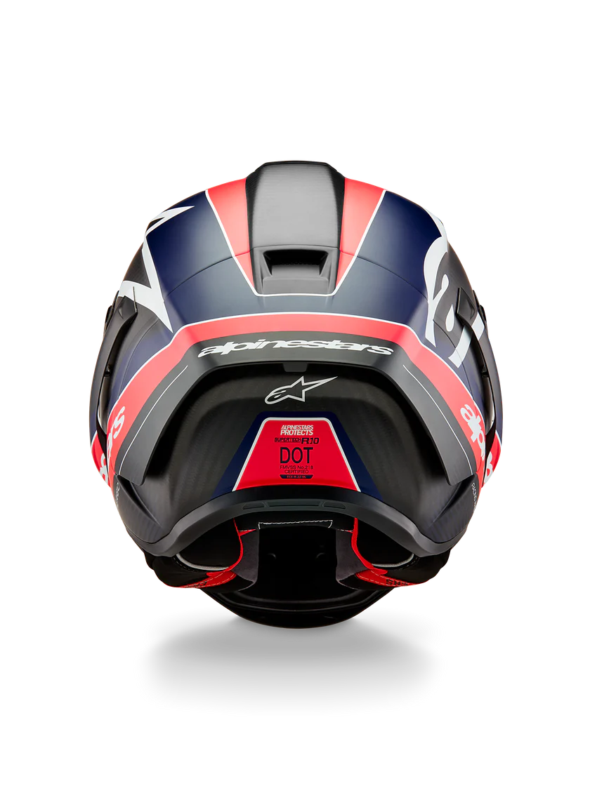 Alpinestars Supertech R10 Team Casco Carbono Carb Rojo Fluo Azul Oscuro Mate 8200224-1383 