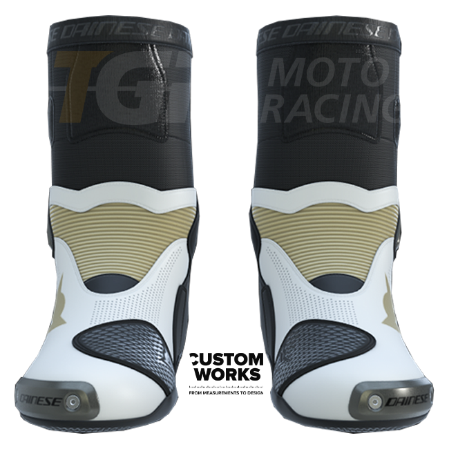 Botas de moto de carreras y carretera Dainese Axial 2 Air | Hombre | Perlweiß / Magnesio | Custom Works 