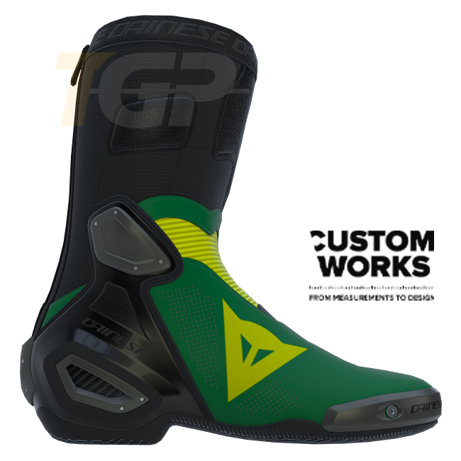 Botas de moto de carreras y carretera Dainese Axial 2 Air | Hombre | Verde bosque / Amarillo | Custom Works 