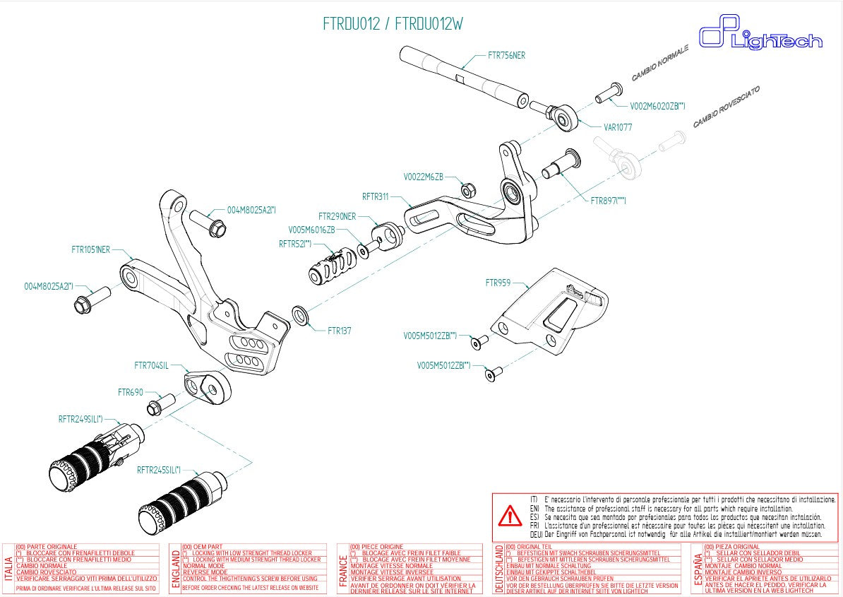 Sistema de frenos LighTech Ducati Panigale V4/S/R (18-24) FTRDU012/W 
