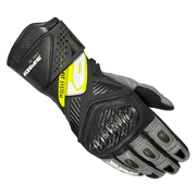 Guantes de cuero Spidi Carbo Fit Racing para moto | Hombre | Negro/Amarillo fluorescente | A226394 