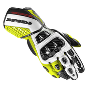 Guantes de moto Spidi Carbo Track Evo Racing de cuero | Hombre | Negro/Amarillo fluorescente | A203394 
