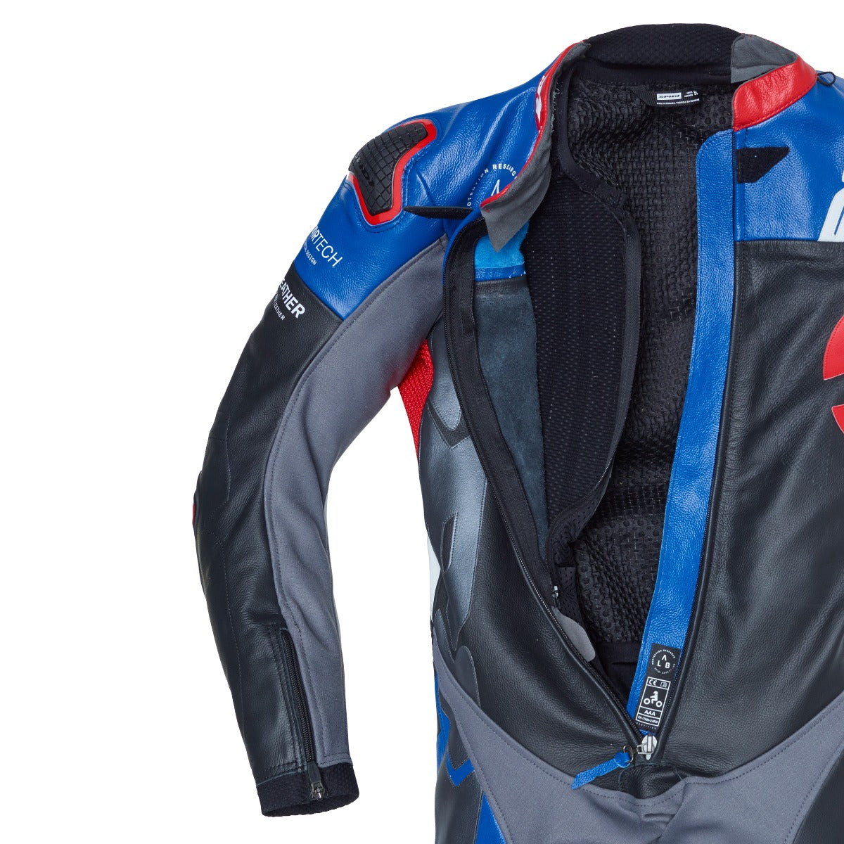 Spidi DP-Progressive mono Mono de cuero – Mono de competición perforado | Hombre | Azul/Gris | Y161238 