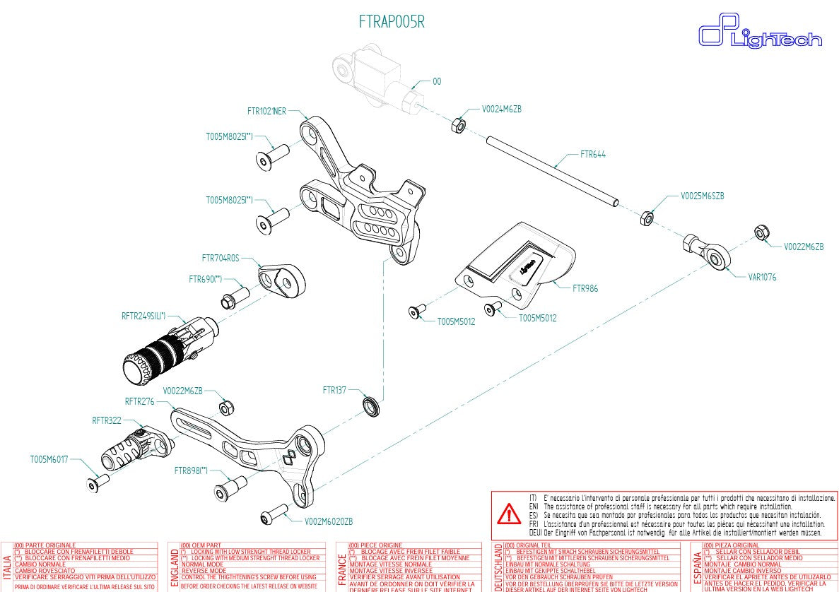 Sistema de frenos R LighTech Aprilia RSV4/RF/RR/1100 Factory (17-25) FTRAP005R 
