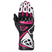 IXON GP5 Air L guantes de cuero de moto | Mujer | Rosa/Blanco/Negro 