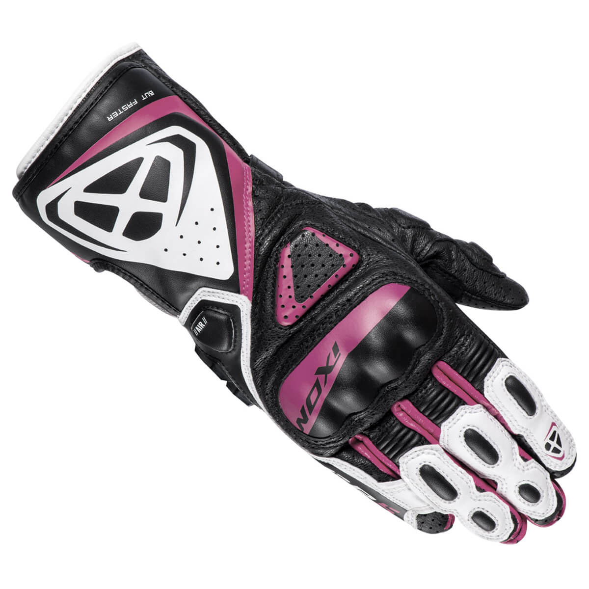 IXON GP5 Air L guantes de cuero de moto | Mujer | Rosa/Blanco/Negro 