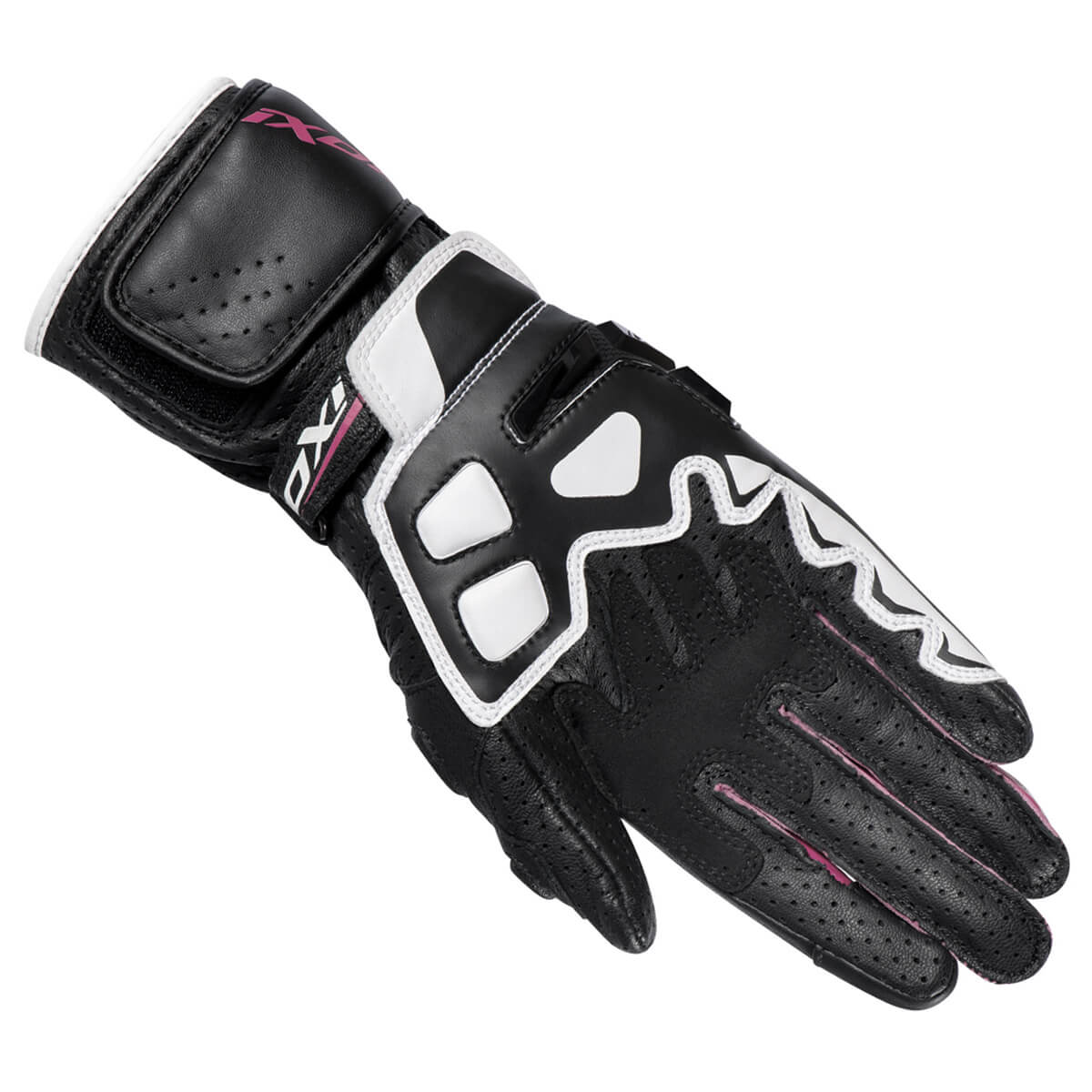 IXON GP5 Air L guantes de cuero de moto | Mujer | Rosa/Blanco/Negro 