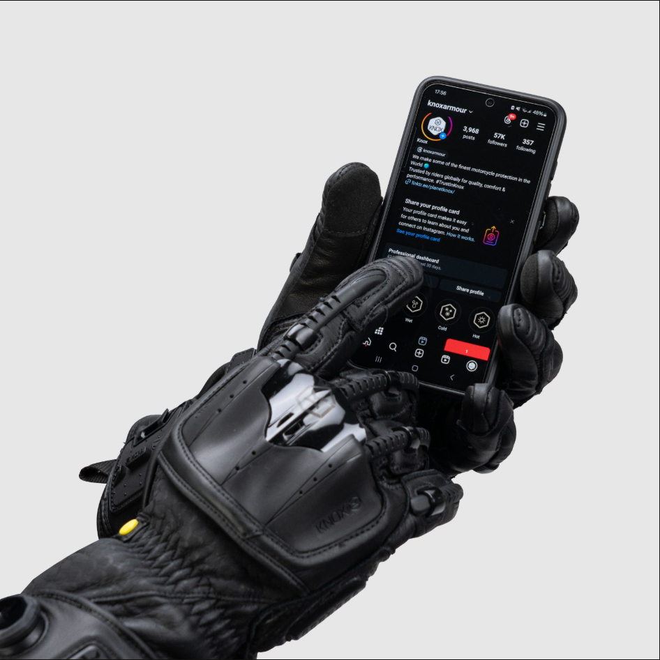 Knox Handroid MK5 Guantes de cuero de carreras | Hombre | Negro | 11769404100 