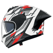 Nolan N60-6 Sport Casco Corsa Blanco / Negro / Rojo / Acabado Metálico 356 