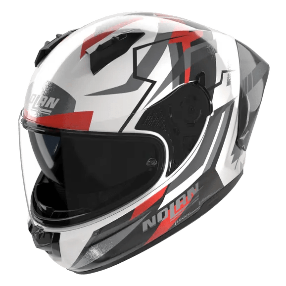 Nolan N60-6 Sport Casco Corsa Blanco / Negro / Rojo / Acabado Metálico 356 