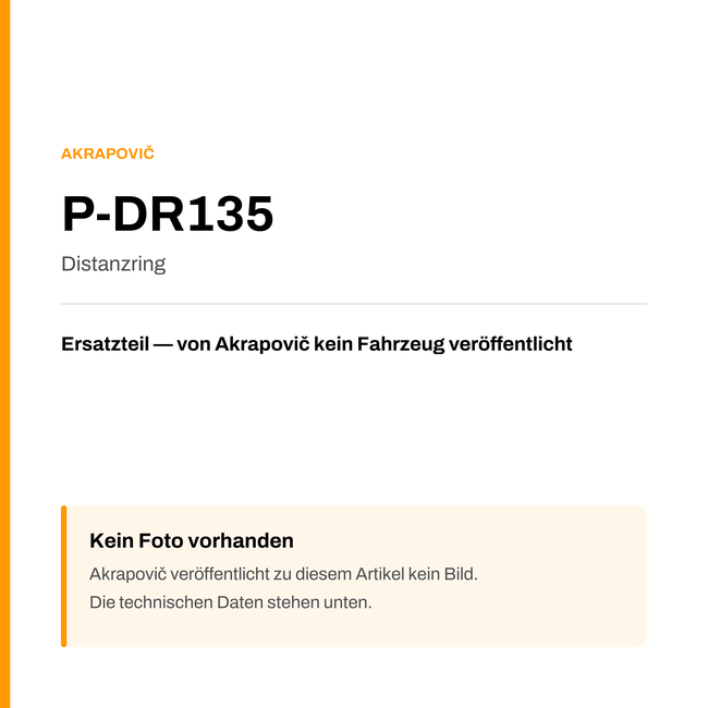 Akrapovic Distanzring P-DR135 — Platzhalter, kein Herstellerfoto verfügbar