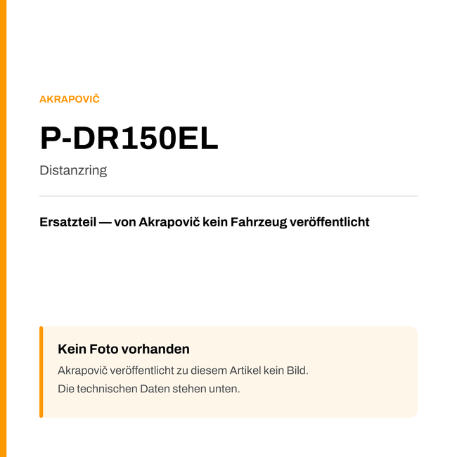 Akrapovic Distanzring P-DR150EL — Platzhalter, kein Herstellerfoto verfügbar