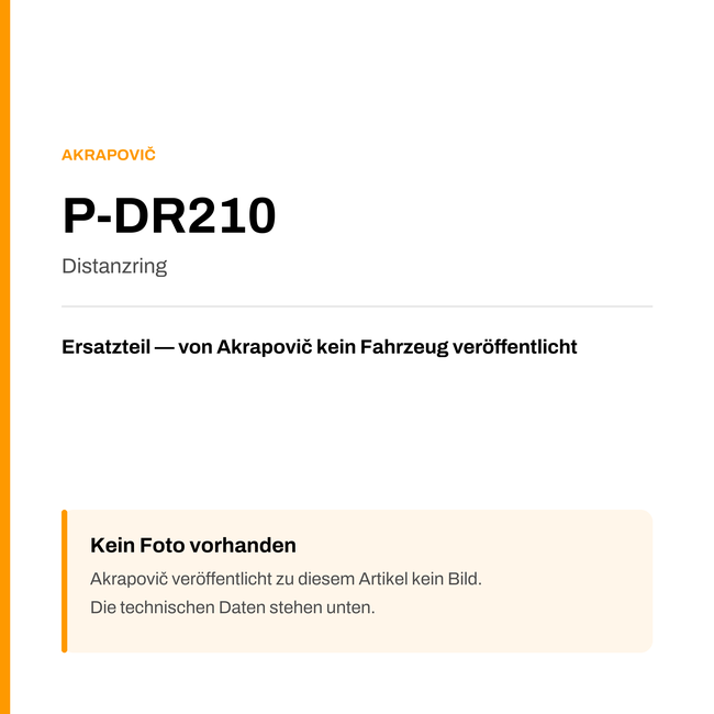 Akrapovic Distanzring P-DR210 — Platzhalter, kein Herstellerfoto verfügbar