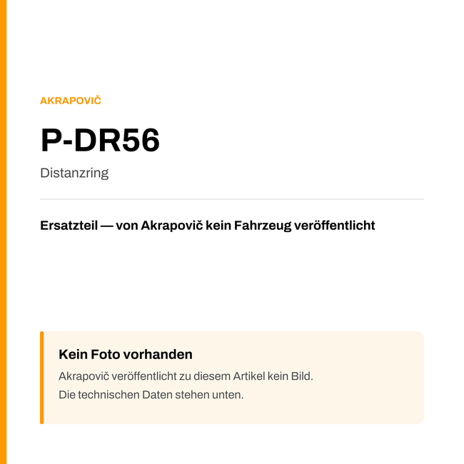 Akrapovic Distanzring P-DR56 — Platzhalter, kein Herstellerfoto verfügbar