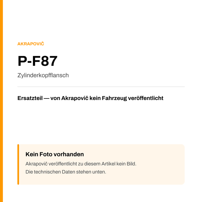 Akrapovic Zylinderkopfflansch P-F87 — Platzhalter, kein Herstellerfoto verfügbar