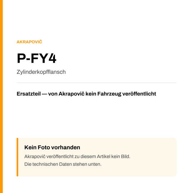 Akrapovic Zylinderkopfflansch P-FY4 — Platzhalter, kein Herstellerfoto verfügbar