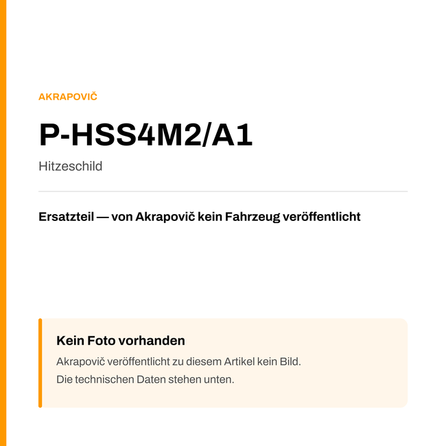 Akrapovic Hitzeschild P-HSS4M2/A1 — Platzhalter, kein Herstellerfoto verfügbar