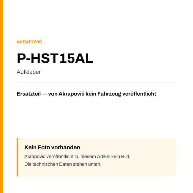 Akrapovic Aufkleber P-HST15AL — Platzhalter, kein Herstellerfoto verfügbar