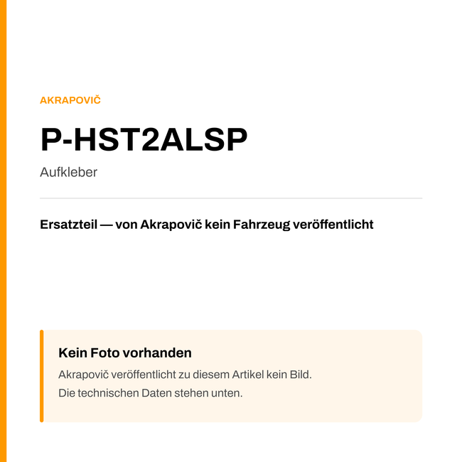 Akrapovic Aufkleber P-HST2ALSP — Platzhalter, kein Herstellerfoto verfügbar