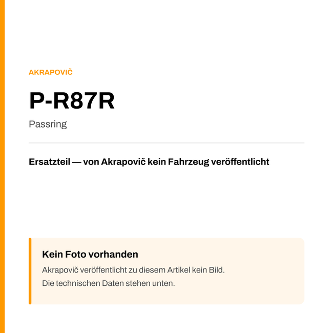Akrapovic Passring P-R87R — Platzhalter, kein Herstellerfoto verfügbar