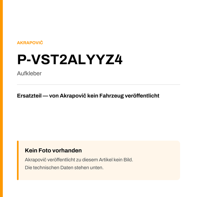 Akrapovic Aufkleber P-VST2ALYYZ4 — Platzhalter, kein Herstellerfoto verfügbar