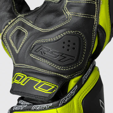 Guantes de cuero de motocicleta RST Pro Series GP D3O | Hombre | Blanco/Negro | 103715 