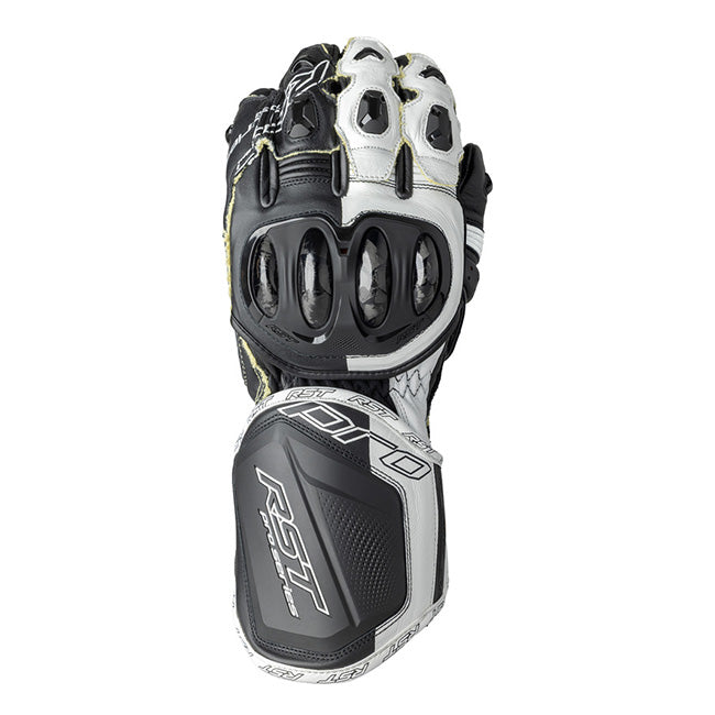 Guantes de cuero de motocicleta RST Pro Series GP D3O | Hombre | Blanco/Negro | 103715 