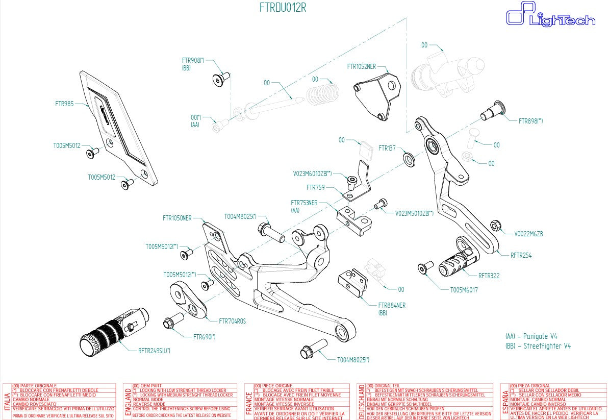 Sistema de frenos R LighTech Ducati Panigale V4/S/R (18-24) FTRDU012R 
