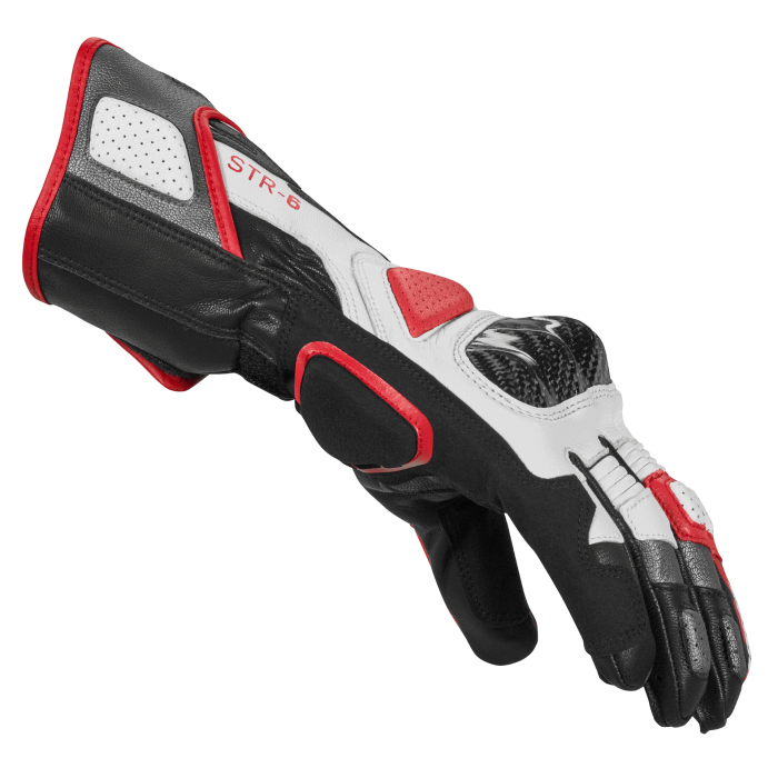 Guantes de cuero para moto Spidi STR-6 Racing | Hombre | Rojo | A221014 