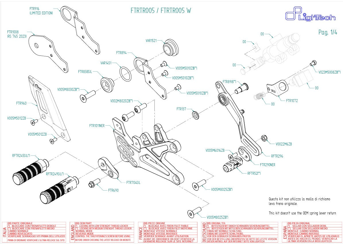 Sistema de frenos LighTech Triumph Daytona 675/765 (13-21) FTRTR005 