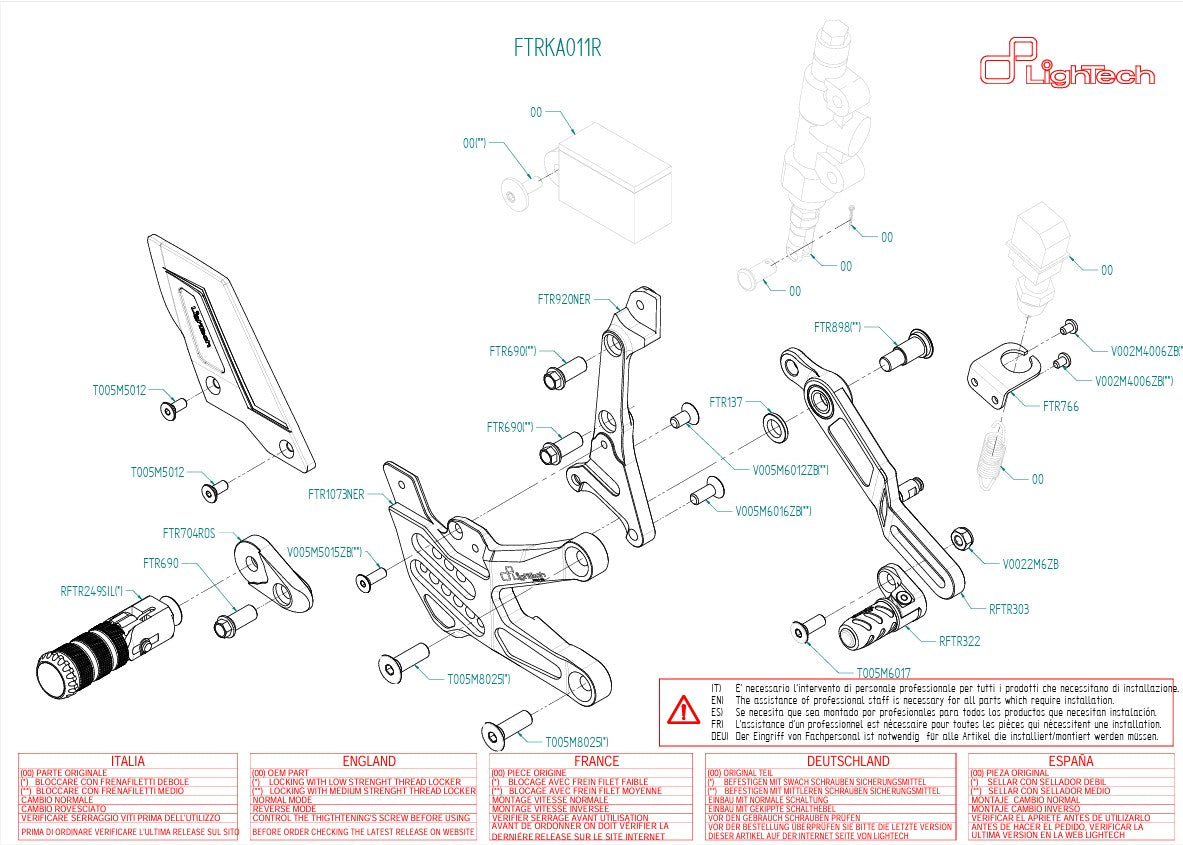 Sistema de frenos R LighTech Kawasaki ZX-10 R/RR (21-25) FTRKA011R 