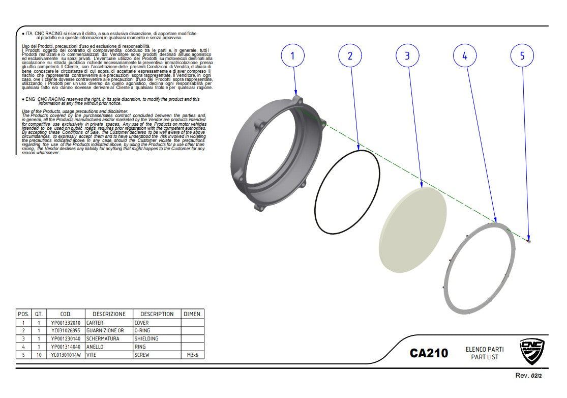 Tapa de embrague transparente Pramac Racing Edición Limitada CNC Racing Ducati Panigale V4/S (2025) CA210PR 