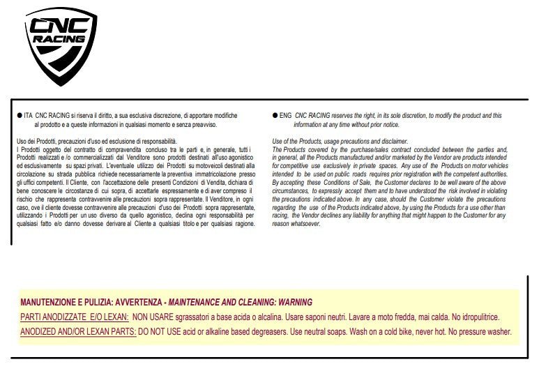 Tapa de tanque CNC Racing Ducati Panigale V4/S (2025) TSB11 