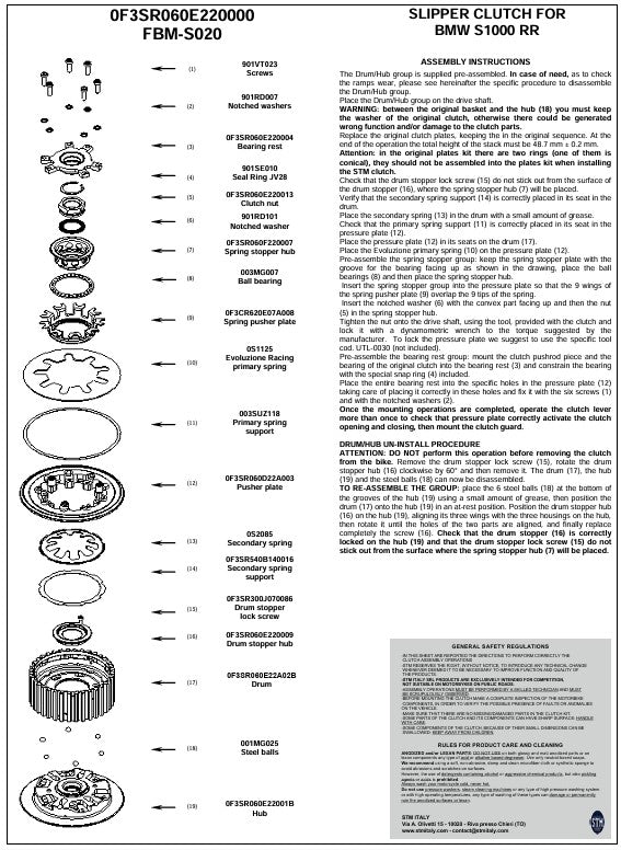 STM Embrague Anti-Salto BMW M1000RR K66 (23-25) FBM-S020 