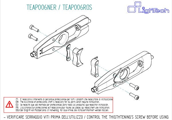 Tensor de cadena configuración trasera LighTech Aprilia RSV4/RR/1100 Factory (21-25) TEAP006 