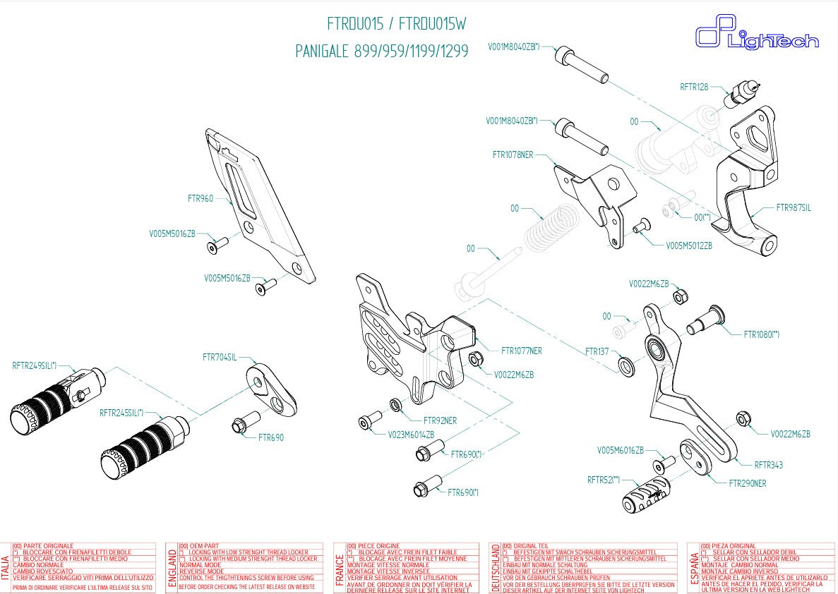 Sistema de frenos LighTech Ducati Panigale V2 955 (20-24) FTRDU015/W 