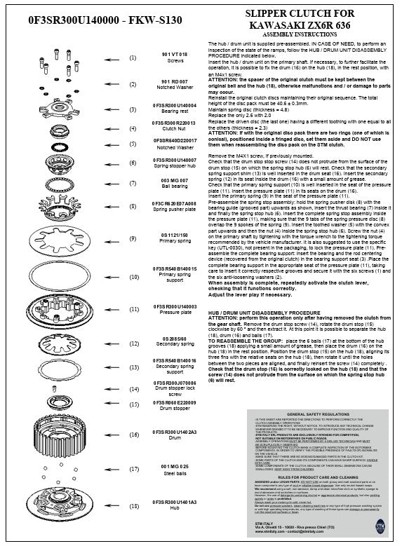 STM Embrague Antihopping Kawasaki ZX-6 R/636/RR (19-25) FKW-S130 