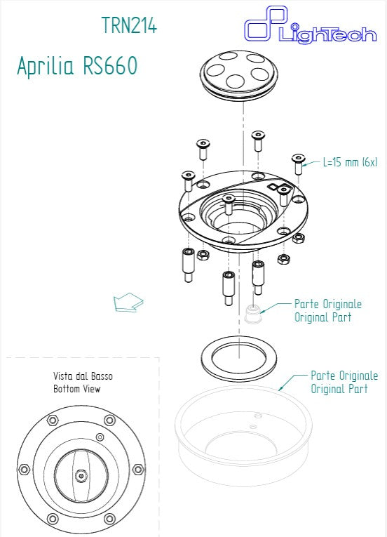 Tapa de tanque de rosca LighTech Ducati Panigale 1199/S/R (12-17) TRN229 