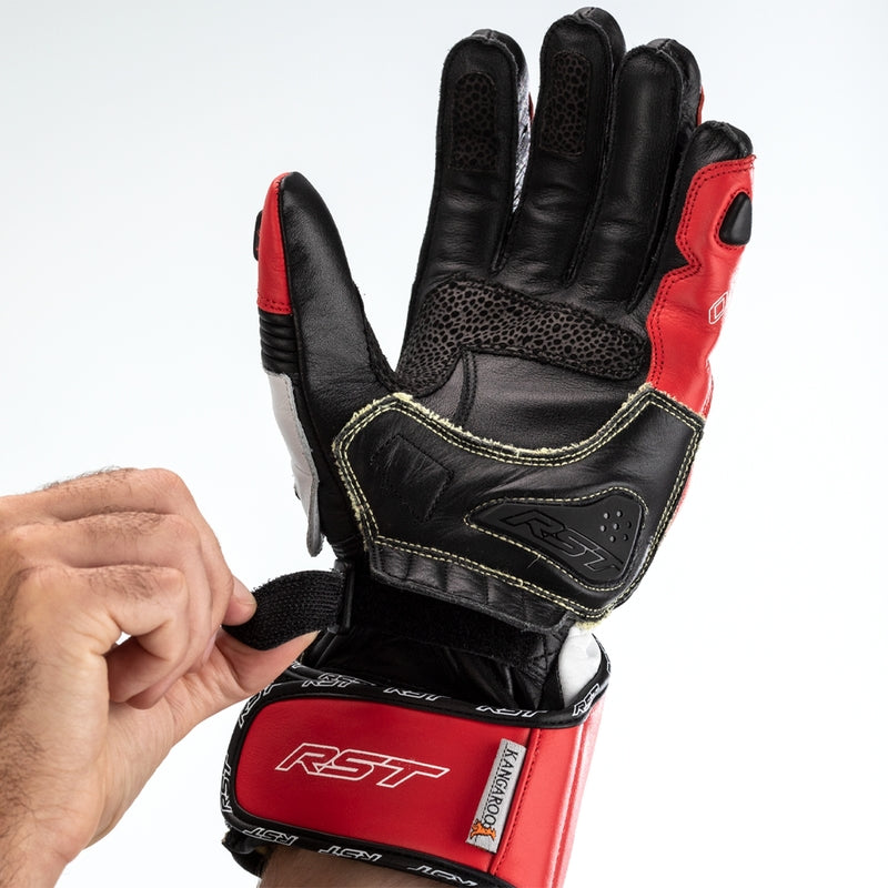 RST Tractech Evo 4 guantes de cuero para motocicleta | Hombre | Rojo/Blanco/Negro | 102666 