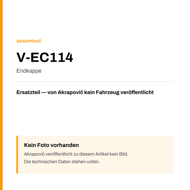 Akrapovic Endkappe V-EC114 — Platzhalter, kein Herstellerfoto verfügbar