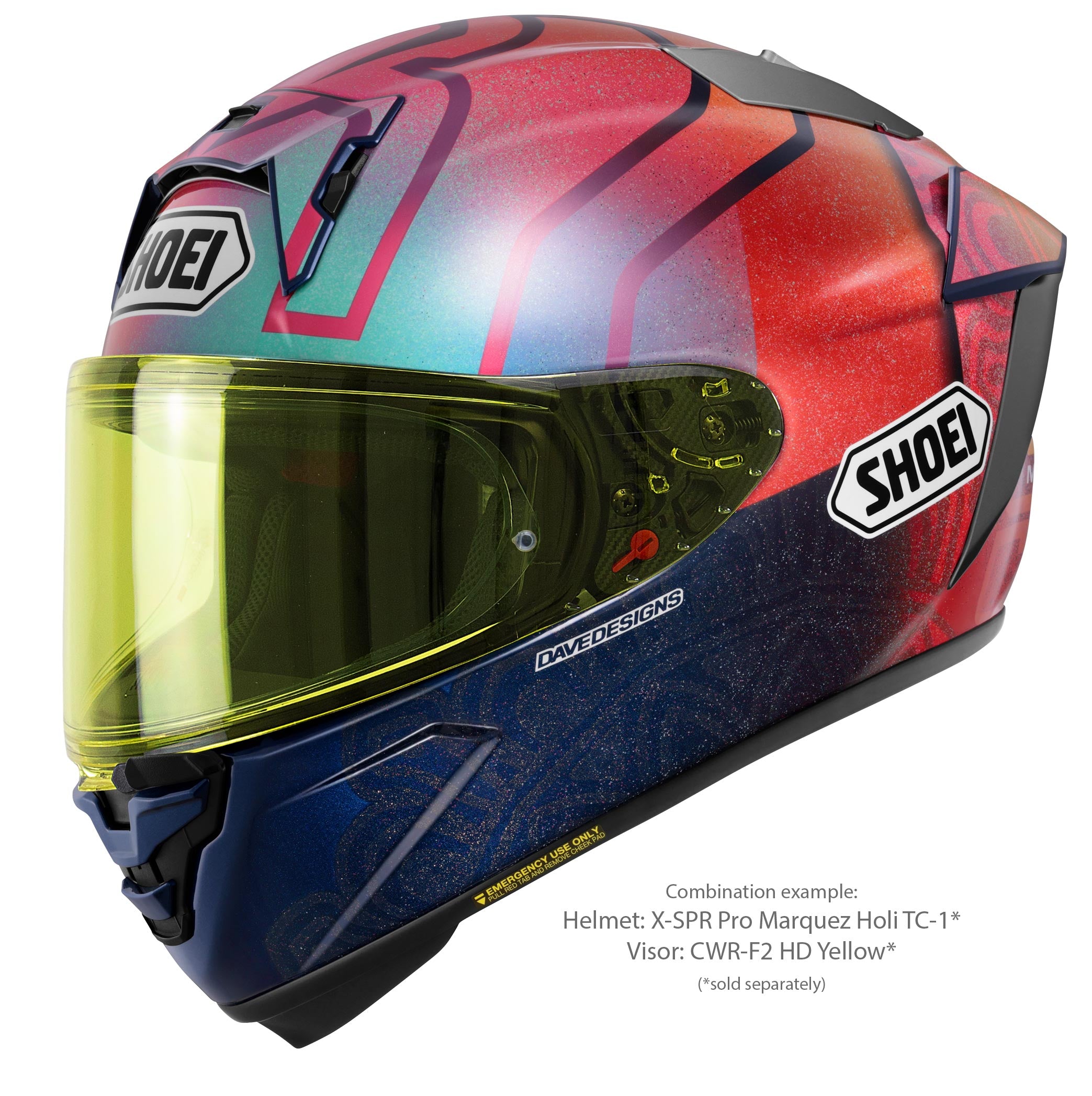 Visera Shoei X-SPR PRO (CWR-F2PN) Alta Definición Amarillo 