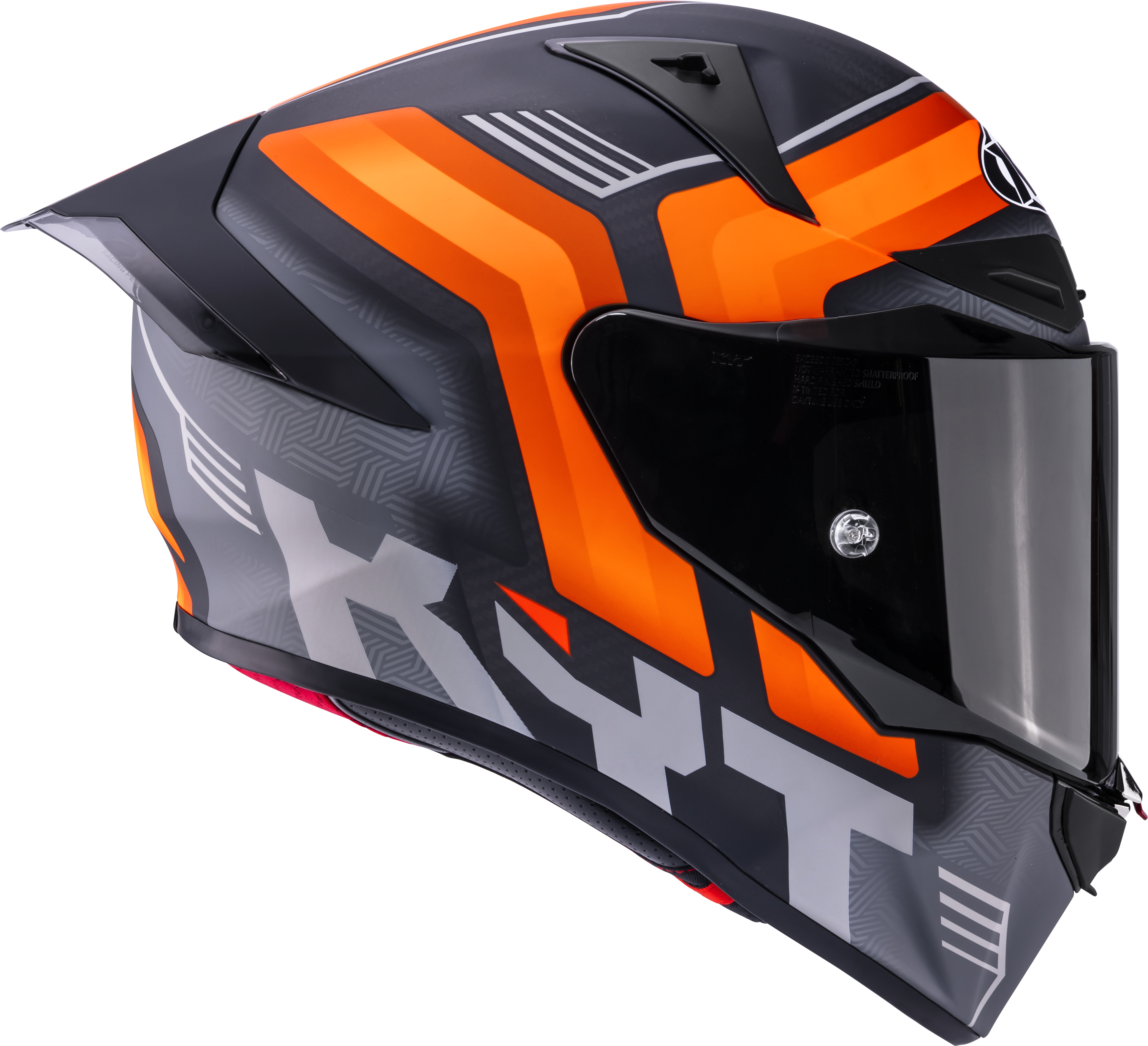 KYT R1R Casco de Carreras Carbono Acelerador Mate Naranja Y6R10001 