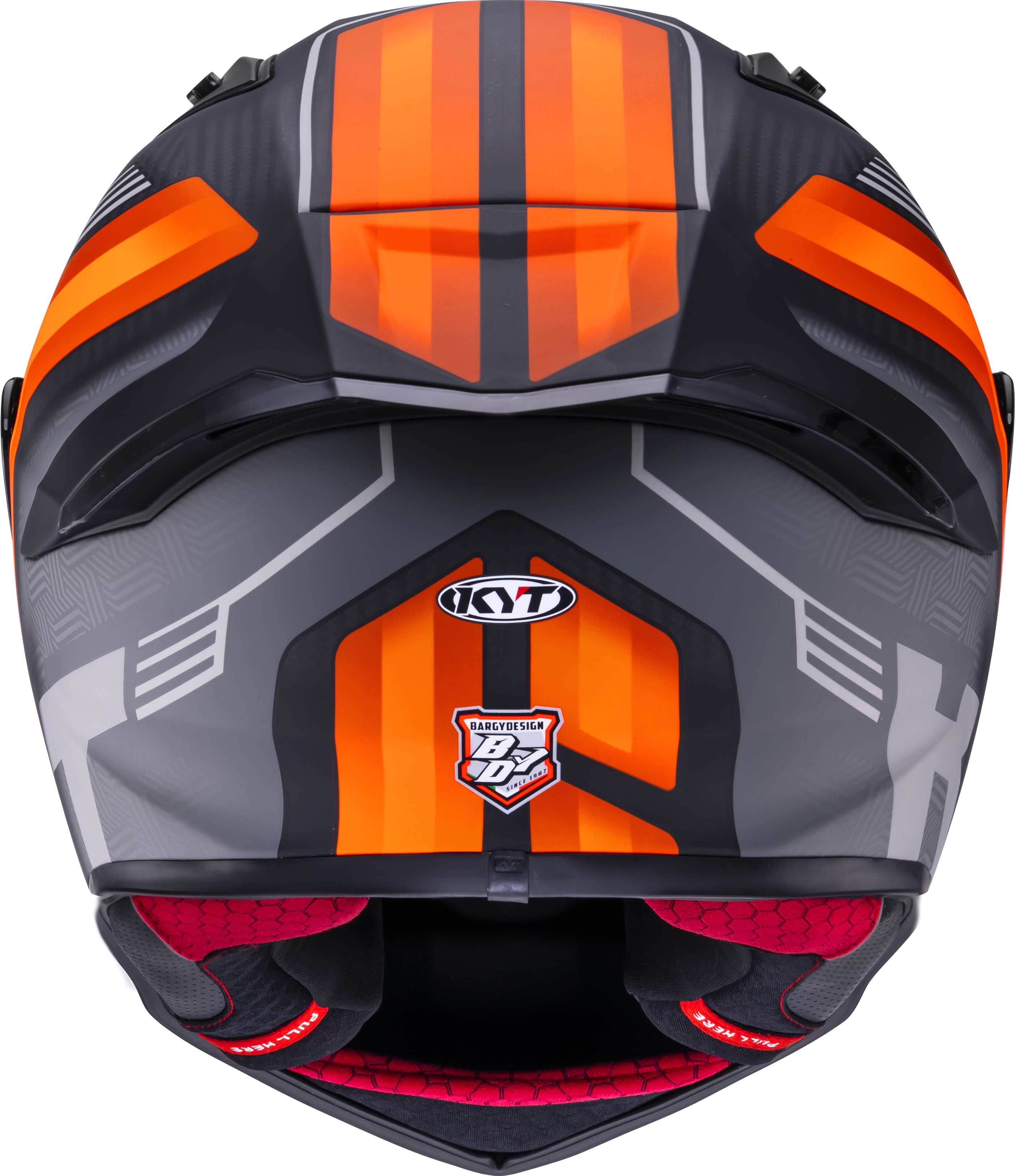KYT R1R Casco de Carreras Carbono Acelerador Mate Naranja Y6R10001 