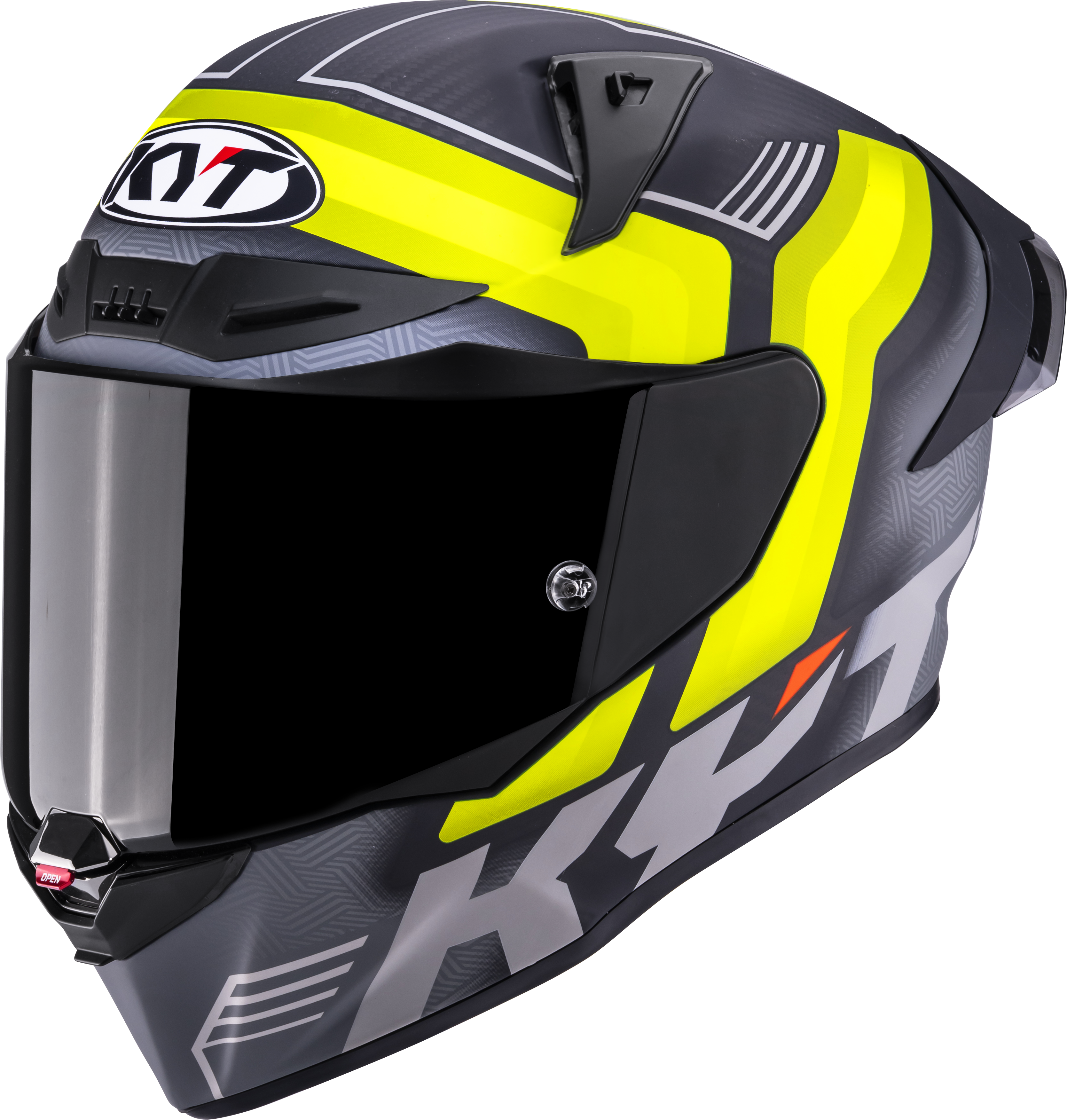 KYT R1R Casco de Racing Carbono Acelerador Amarillo Y6R10010 