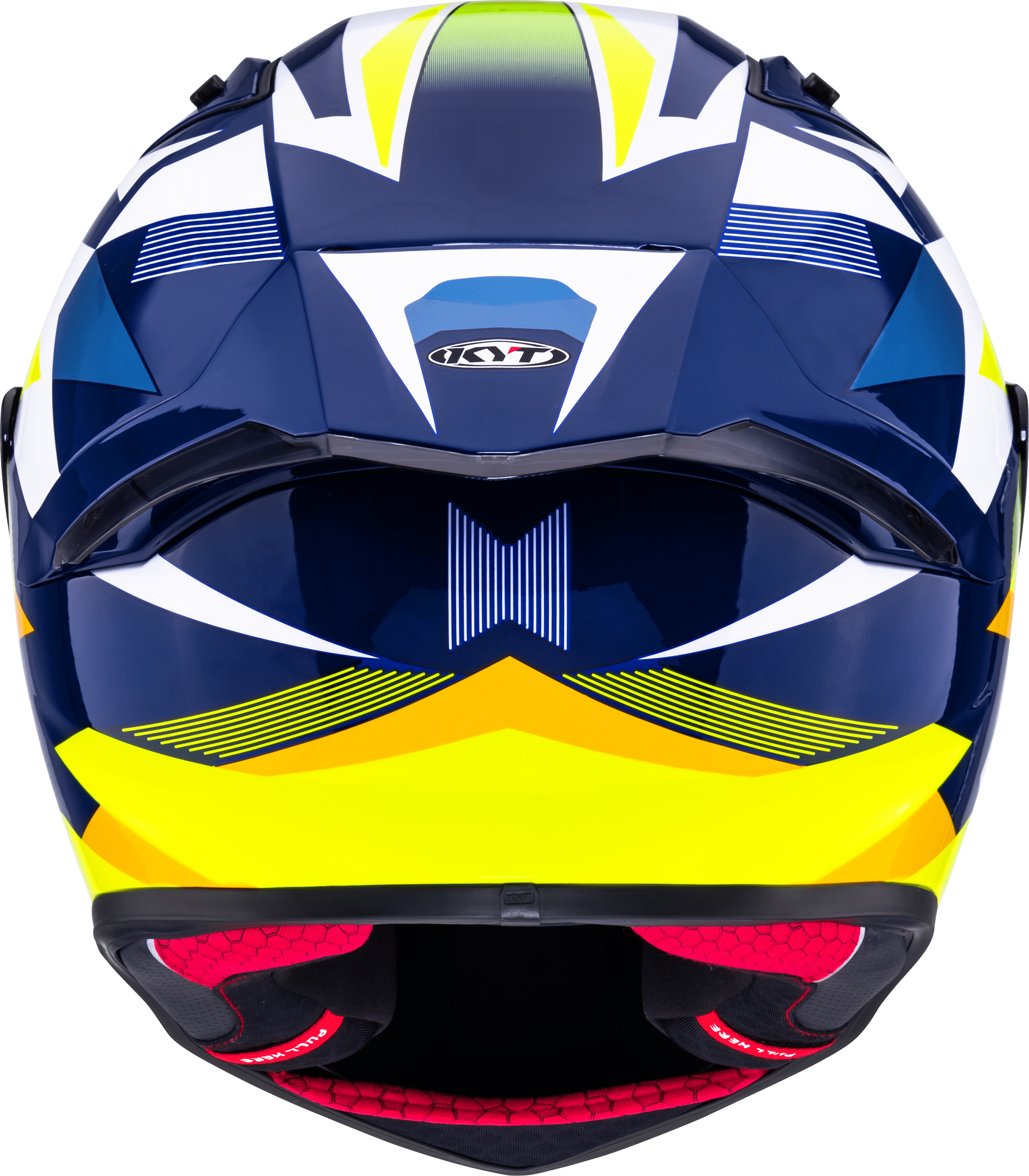 KYT R1R Casco de Carreras Carbono Diamante Azul / Amarillo Y6R10005 